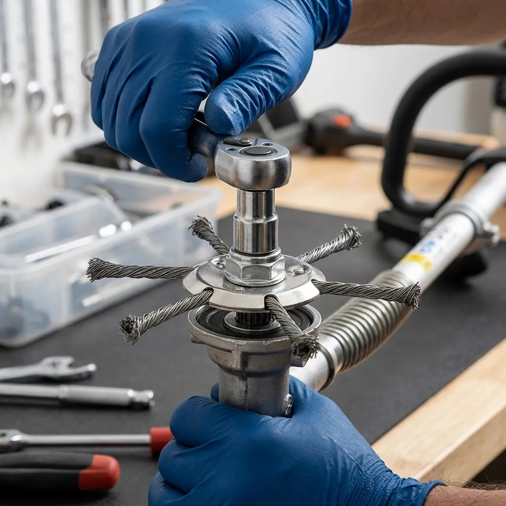 Step 3: Tightening the reverse-threaded collar nut firmly